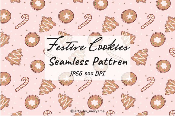 Download Pink Festive Cookies Seamlesss Pattern - Pink Collection