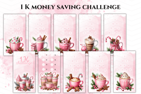 Download Money Saving Challenge 1k Pink Christmas - Pink Collection