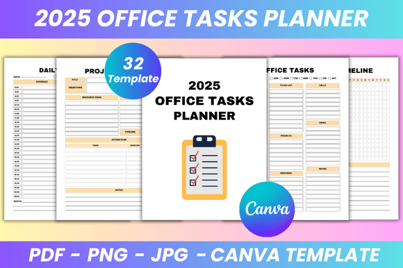 Download 2025 Office Tasks Planner Canva Kdp - Premium Resources