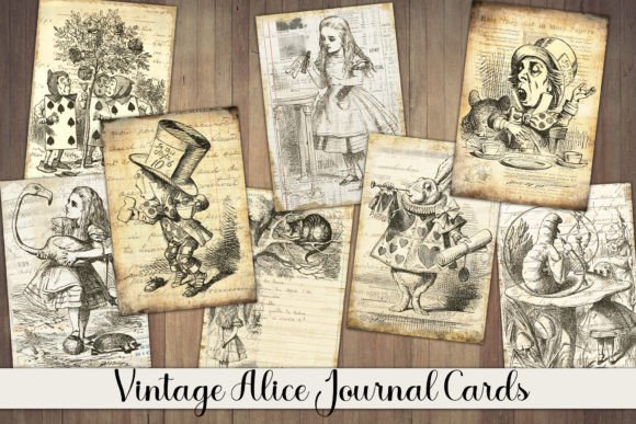 Download Vintage Alice Journal Cards - Alice Collection