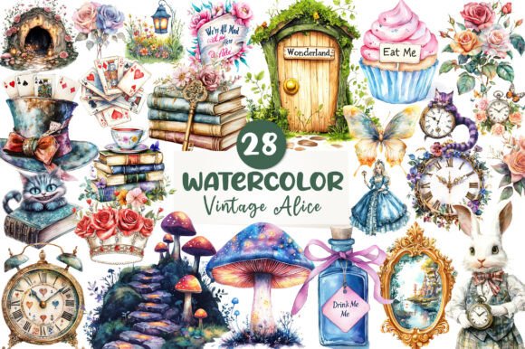 Download Vintage Alice in Wonderland Clipart - Alice Collection