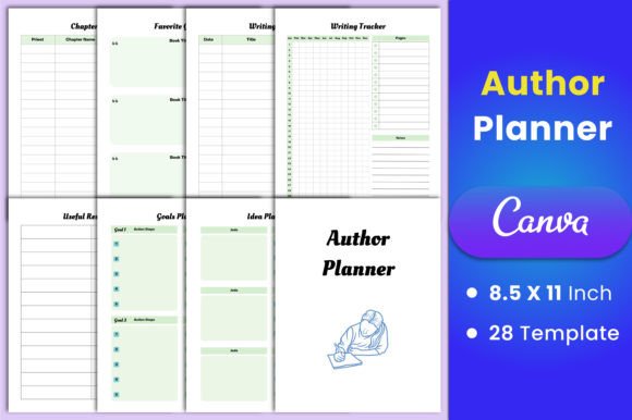 Download Author Planner Canva Interior - Premium Bundle