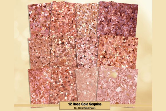 Download Rose Gold Sequins Glitter Digital Papers - Premium Resources